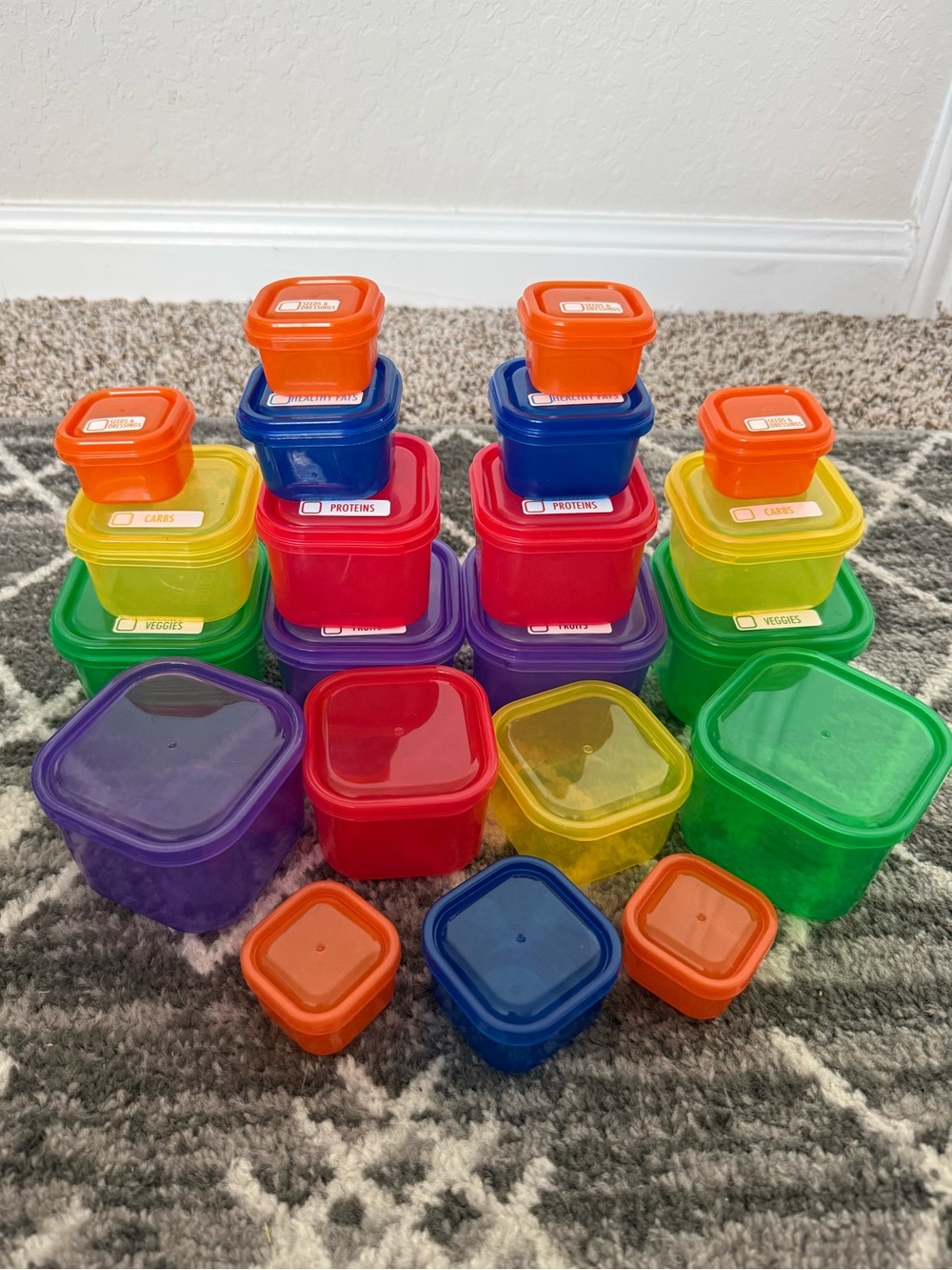 Color Coded Portion Control Food Containers - Three 7 Piece Sets from BODi